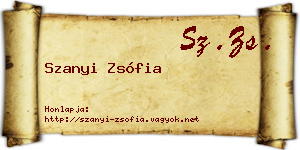 Szanyi Zsófia névjegykártya